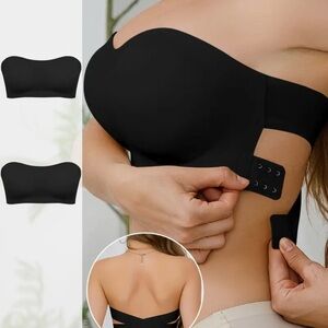 Sexy Strapless Wireless Bandeau Bralette - Removable Padding, Cross Strap